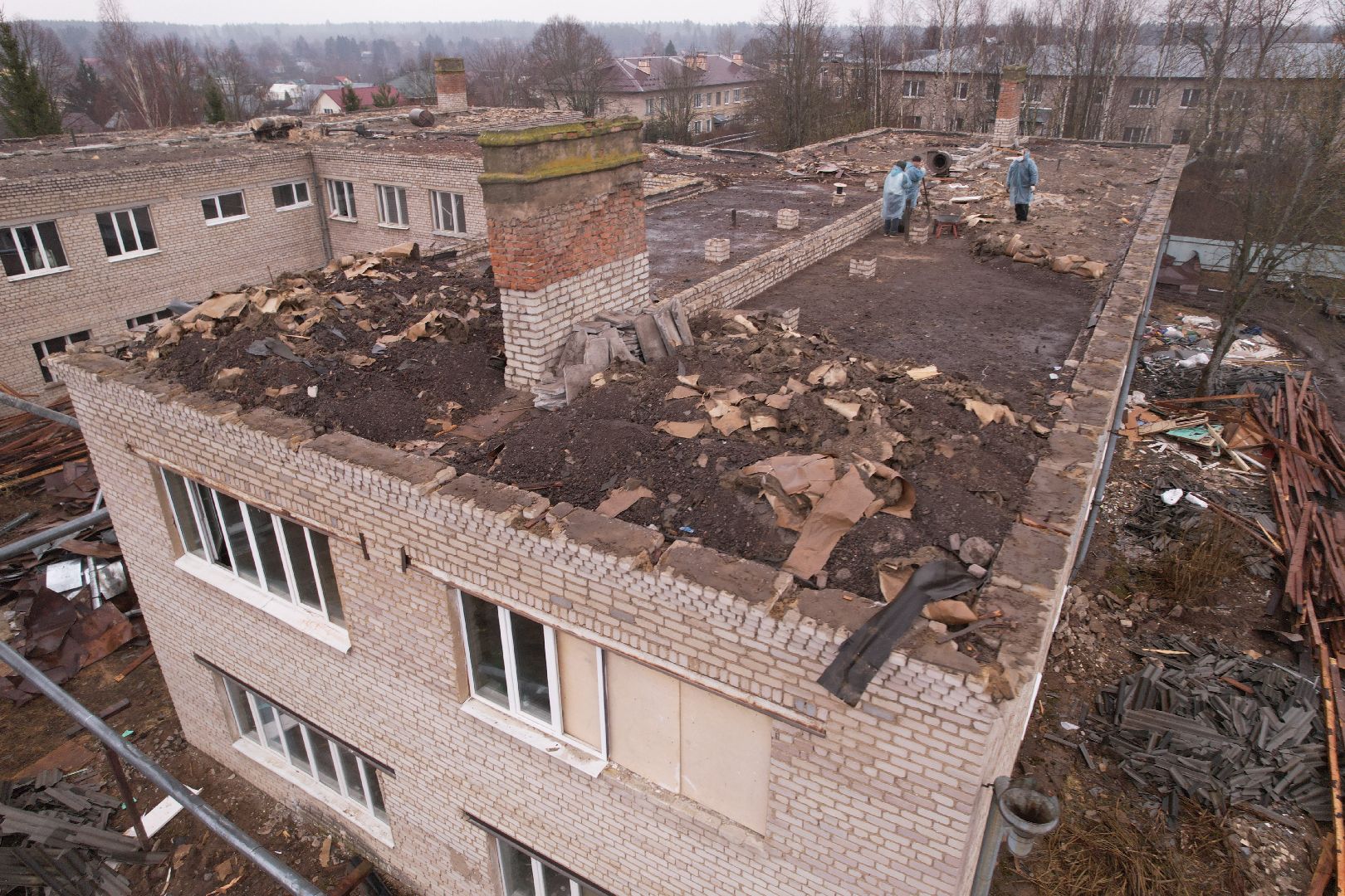 видео с коптера, капремонт детского сада в рузе, детский сад в Колюбакино,
