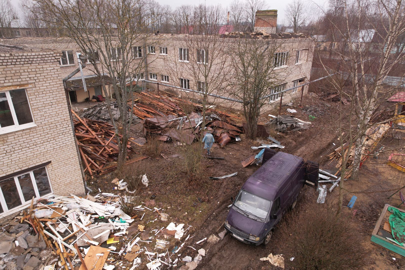 видео с коптера, капремонт детского сада в рузе, детский сад в Колюбакино,