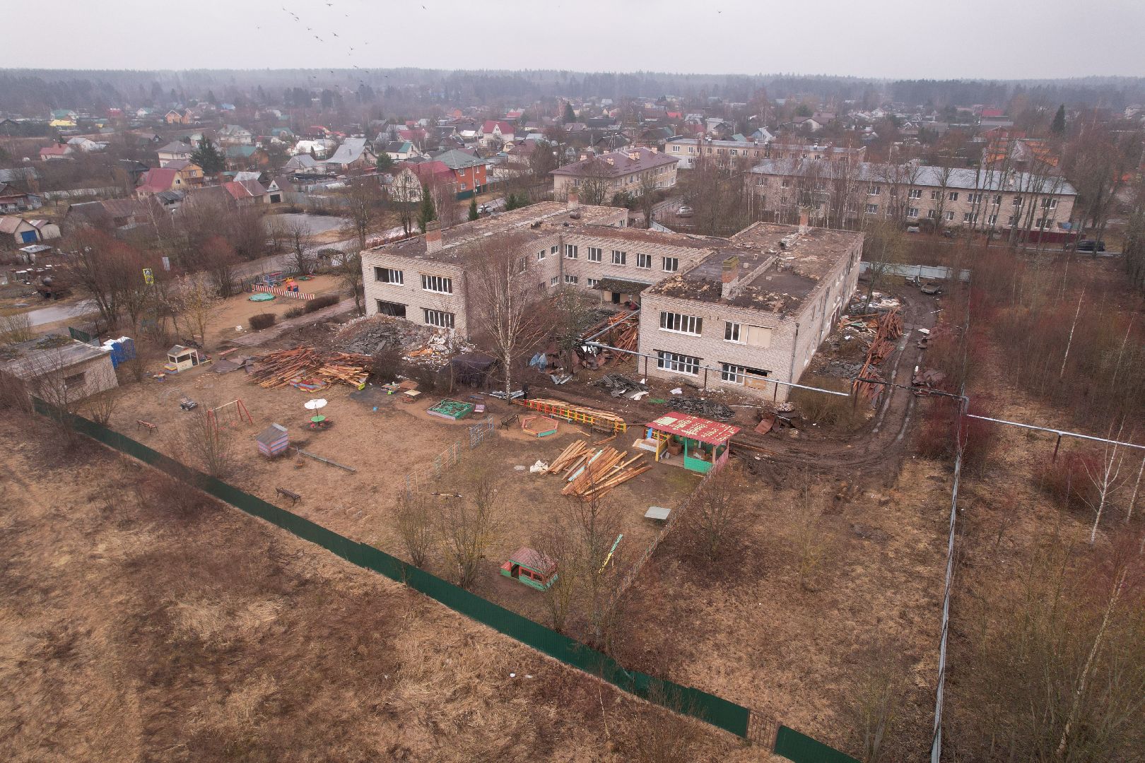 видео с коптера, капремонт детского сада в рузе, детский сад в Колюбакино,
