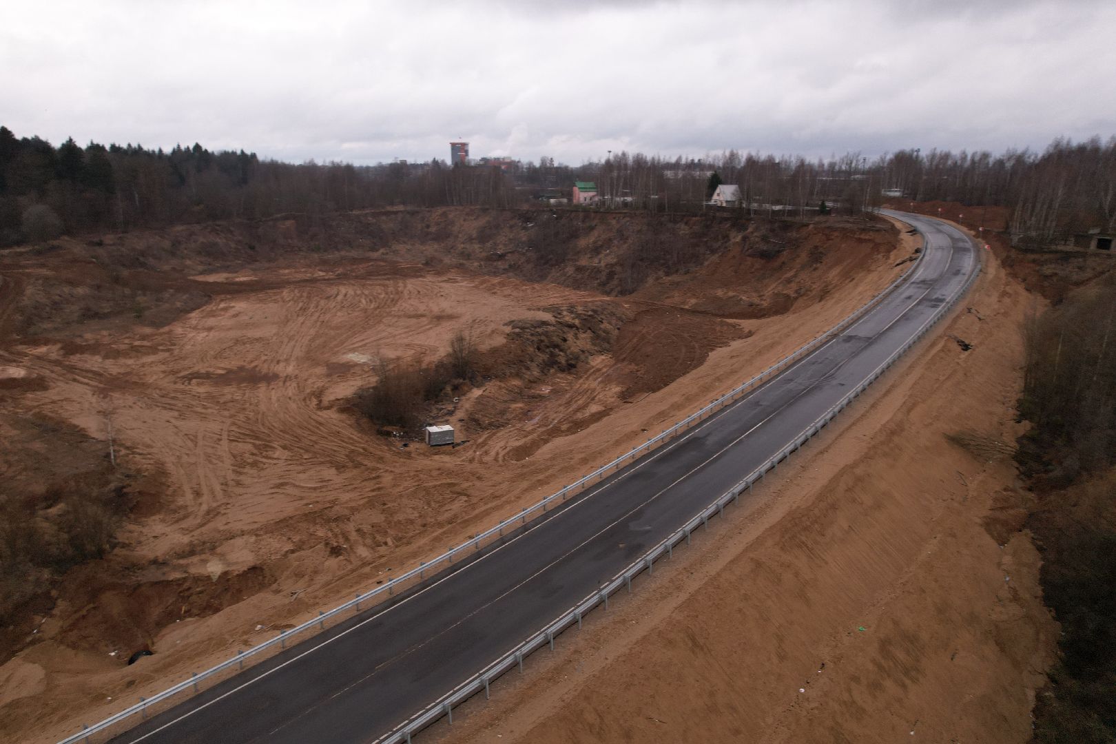видео с коптера, Объездная дорога в Тучково, дороги,