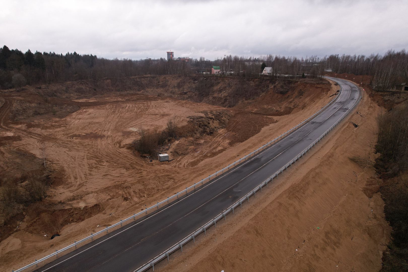 видео с коптера, Объездная дорога в Тучково, дороги,