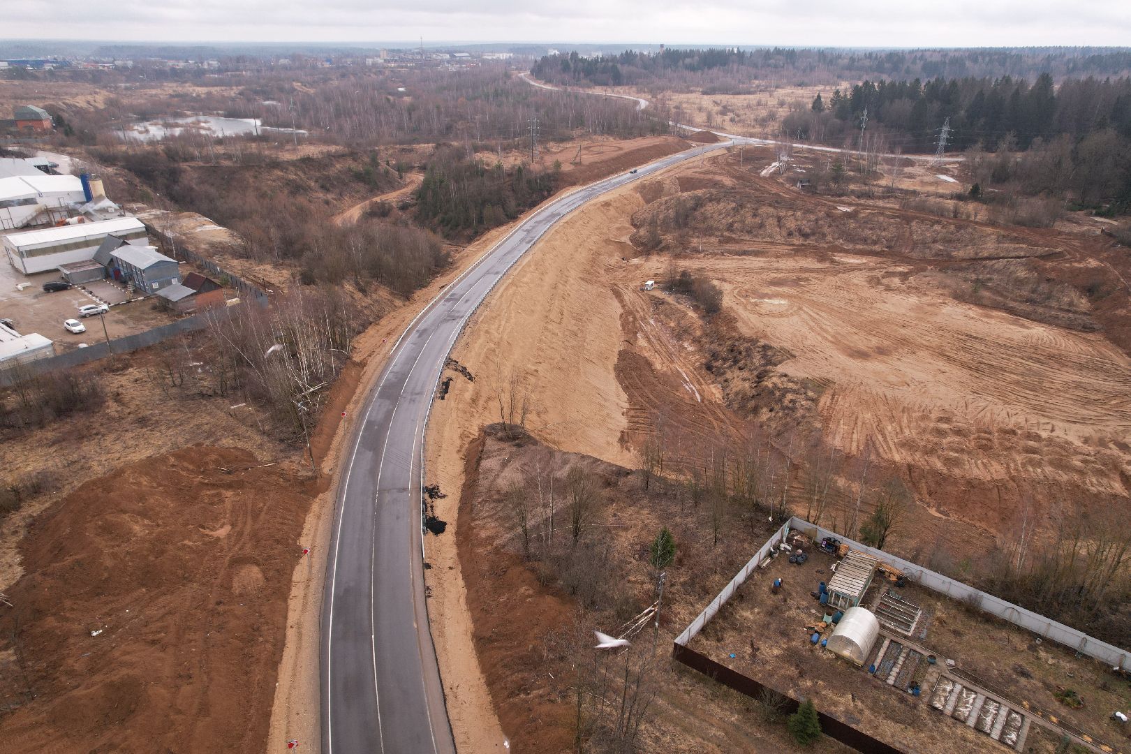 видео с коптера, Объездная дорога в Тучково, дороги,