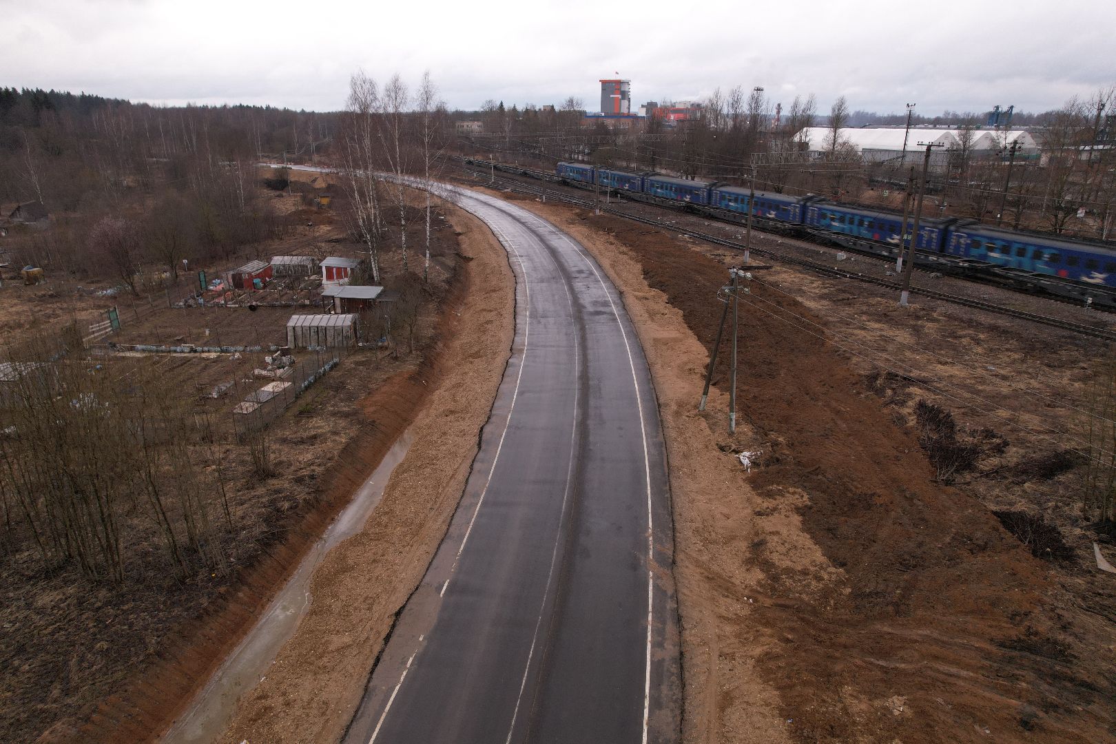 видео с коптера, Объездная дорога в Тучково, дороги,