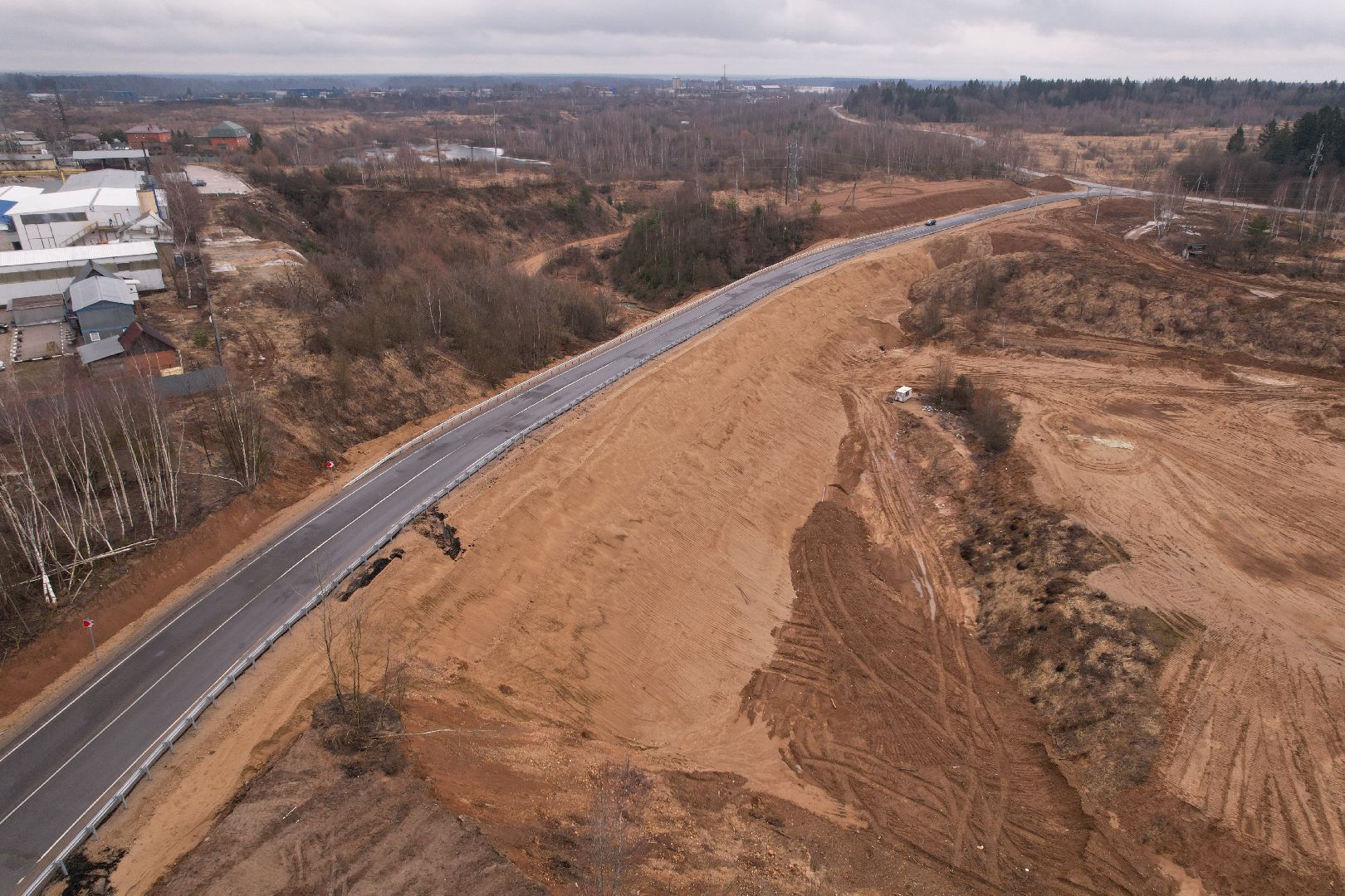 видео с коптера, Объездная дорога в Тучково, дороги,