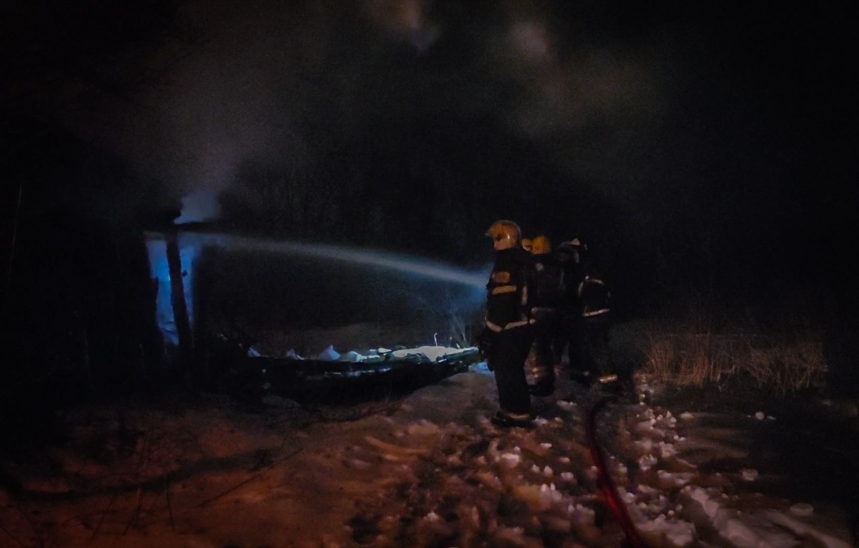 Пожар в Заворово, Ночной пожар в Раменском округе, Пожарные,