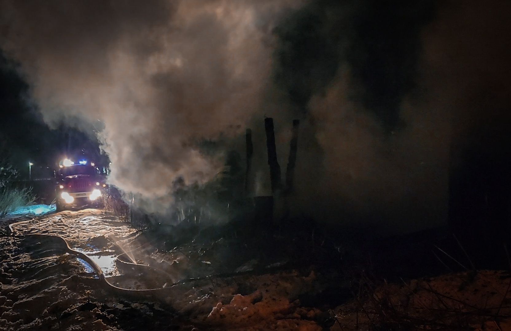 Пожар в Заворово, Ночной пожар в Раменском округе, Пожарные,