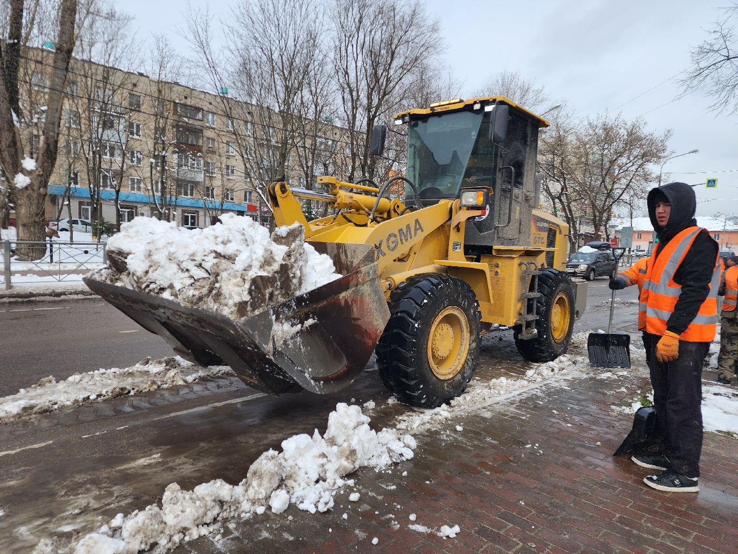 фрязино, уборка снега, обработка дорог, последствия снегопада,