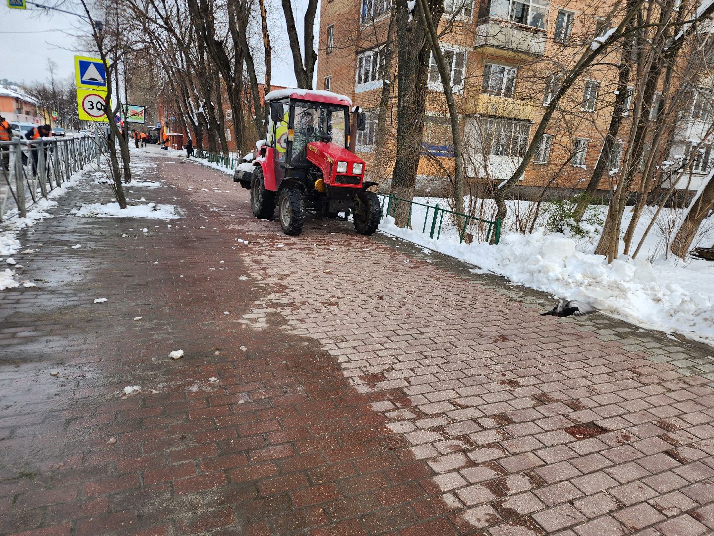 фрязино, уборка снега, обработка дорог, последствия снегопада,