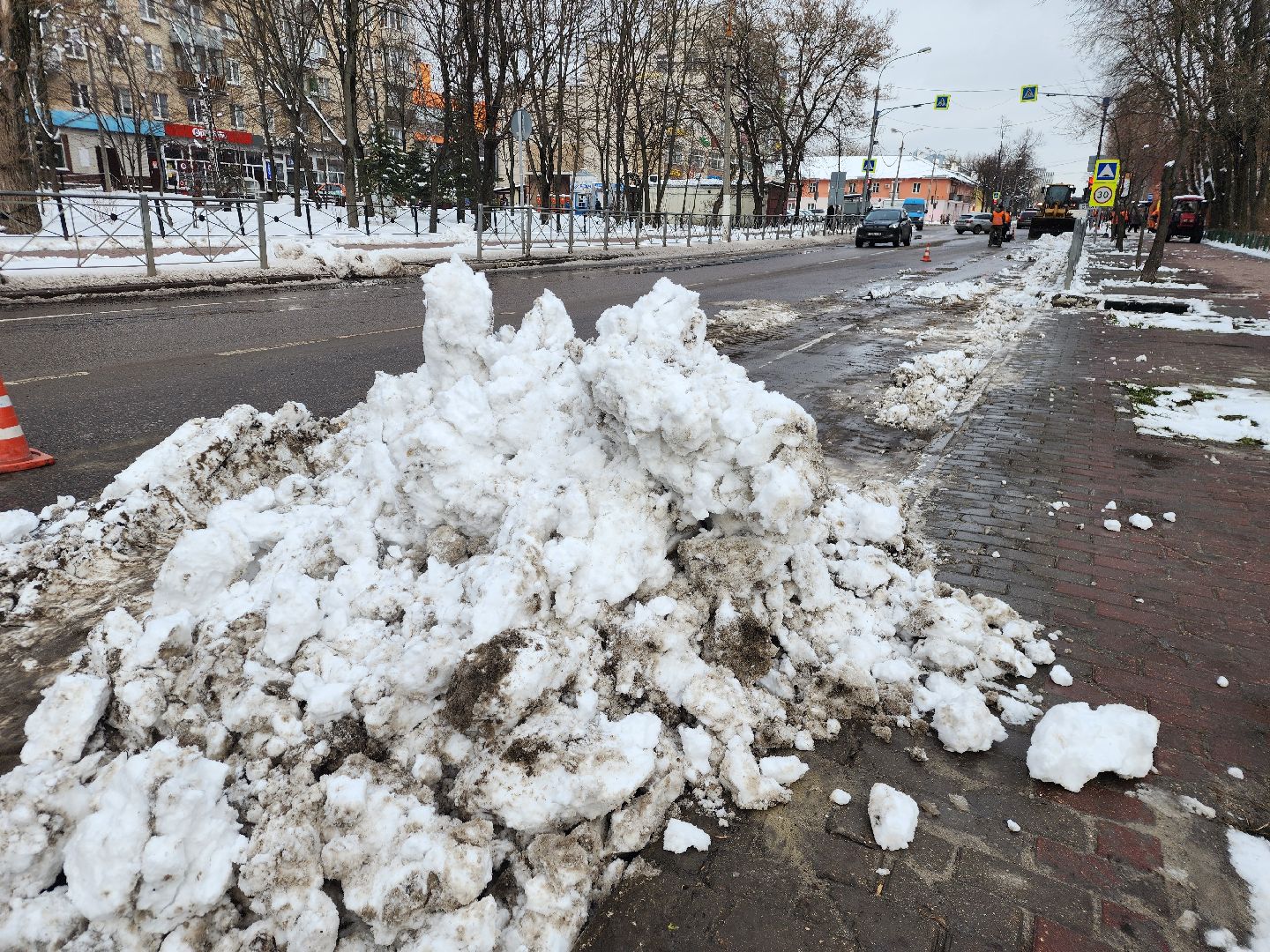 фрязино, уборка снега, обработка дорог, последствия снегопада,