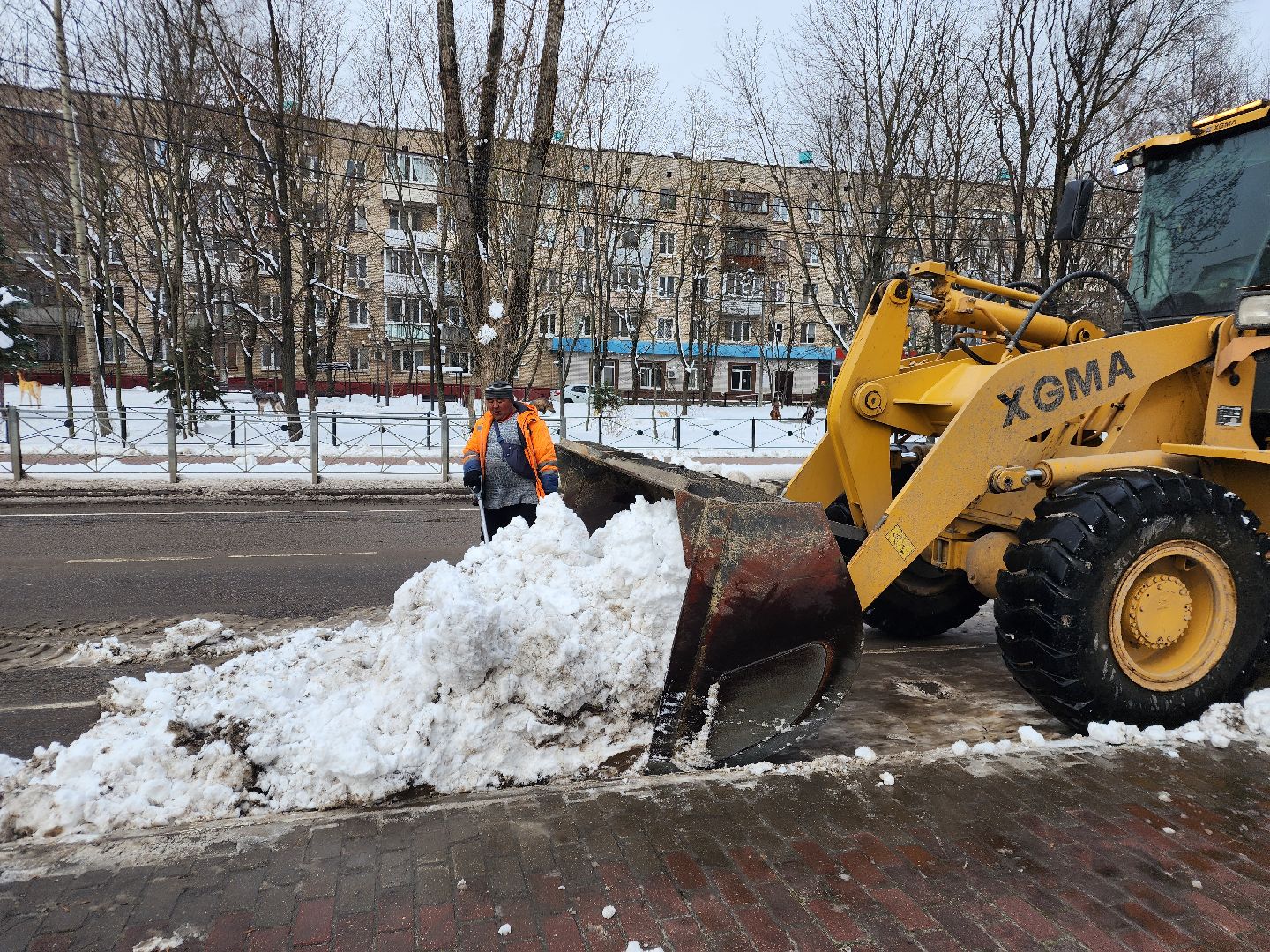 фрязино, уборка снега, обработка дорог, последствия снегопада,
