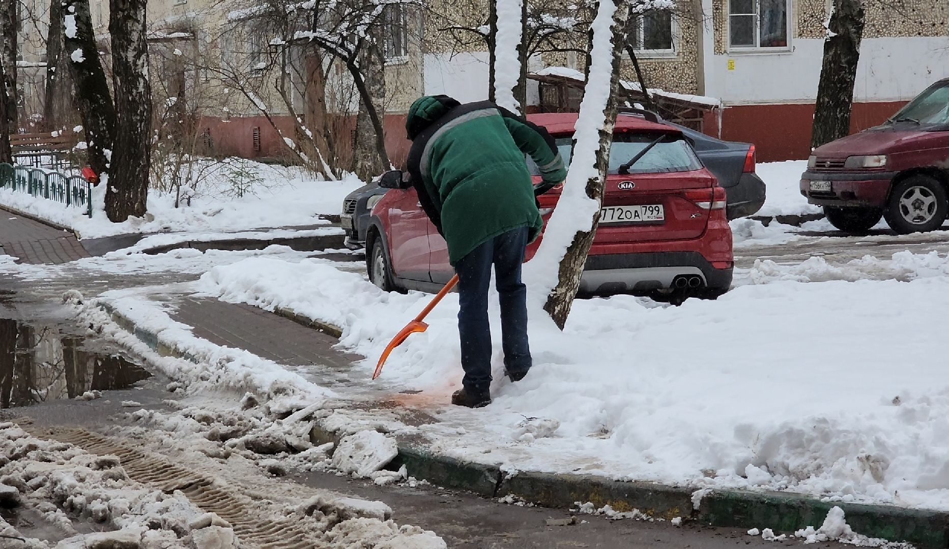 снег, уборка, трактор,
