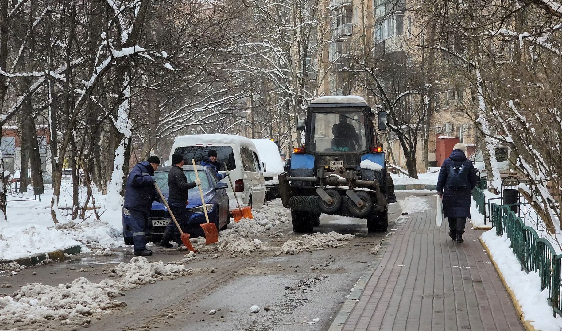 снег, уборка, трактор,