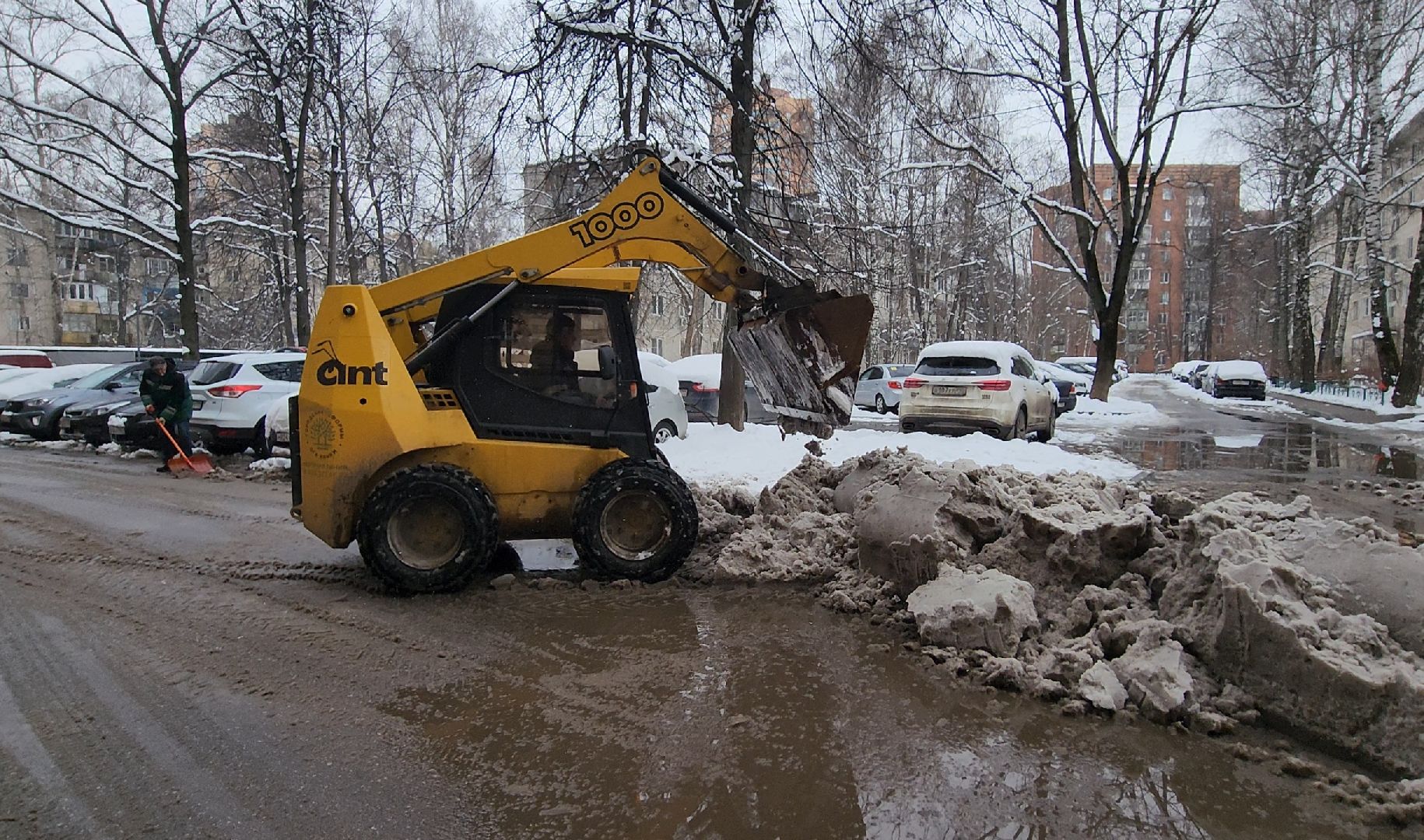 снег, уборка, трактор,