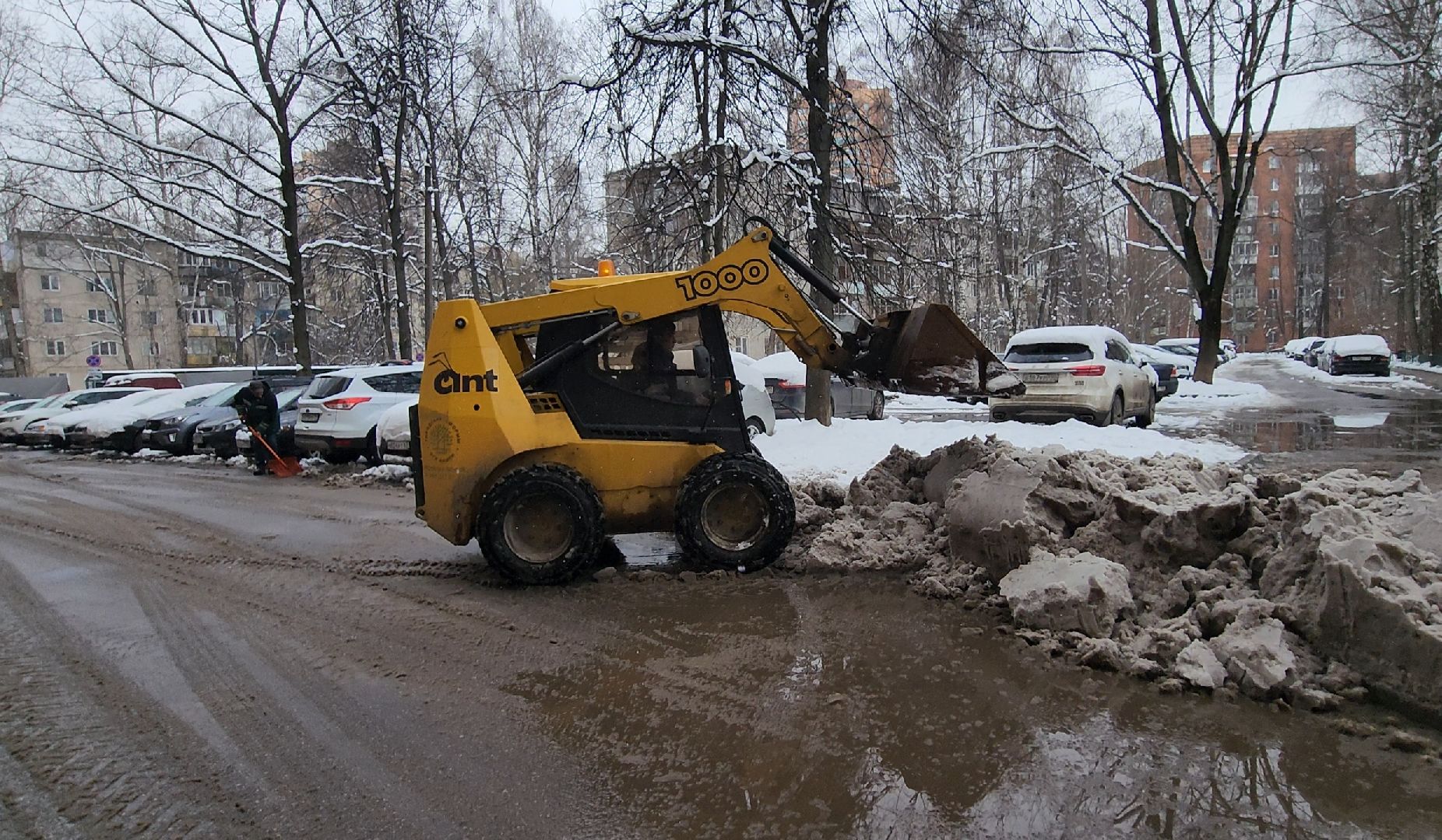 снег, уборка, трактор,