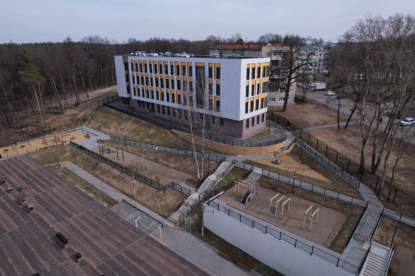 гимназия 4 в лыткарине,видео с коптера,