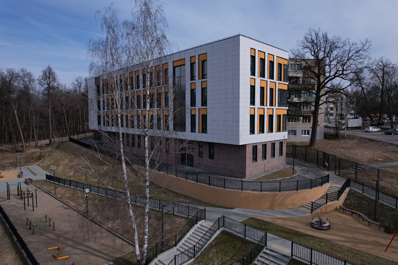 гимназия 4 в лыткарине,видео с коптера,