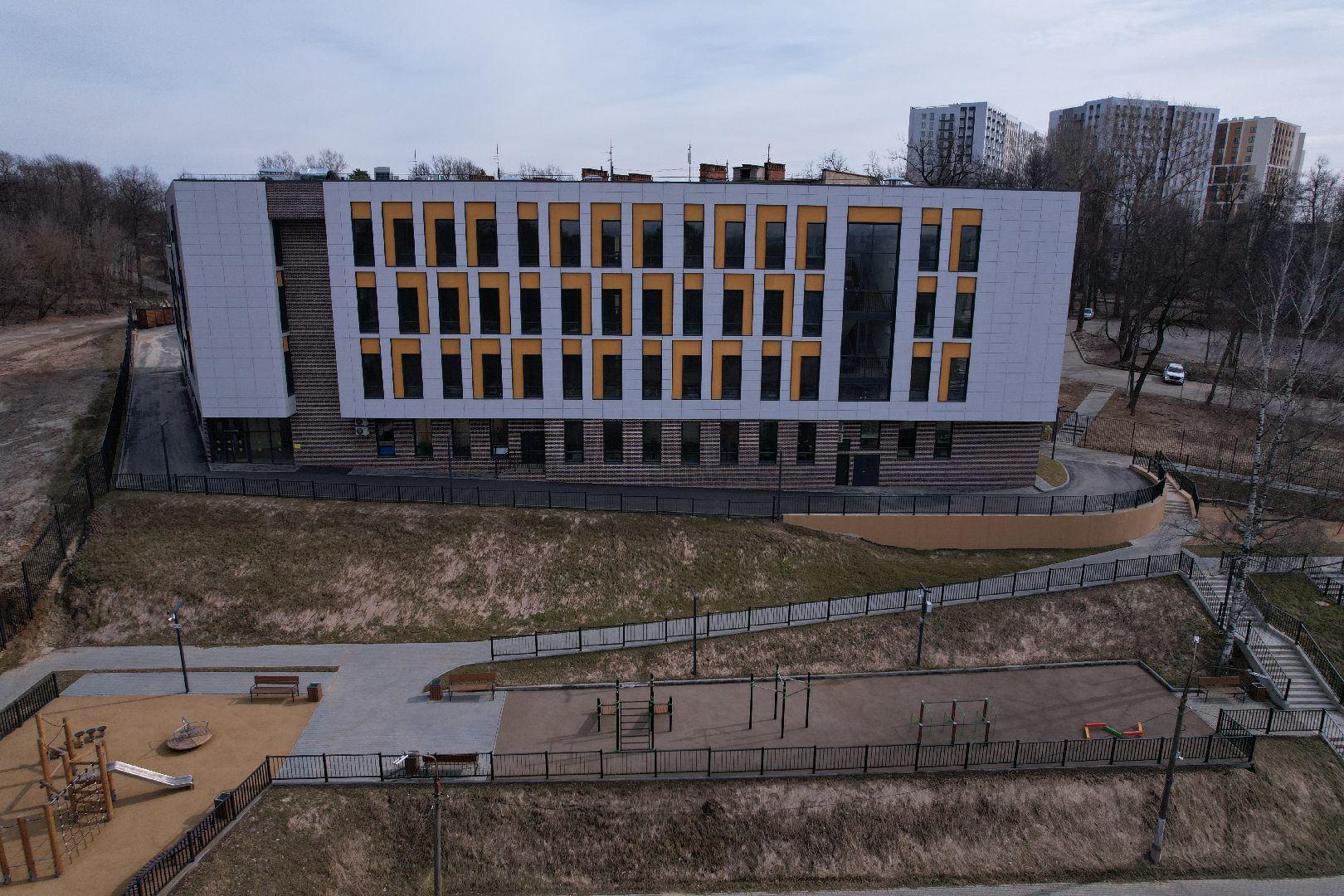 гимназия 4 в лыткарине,видео с коптера,