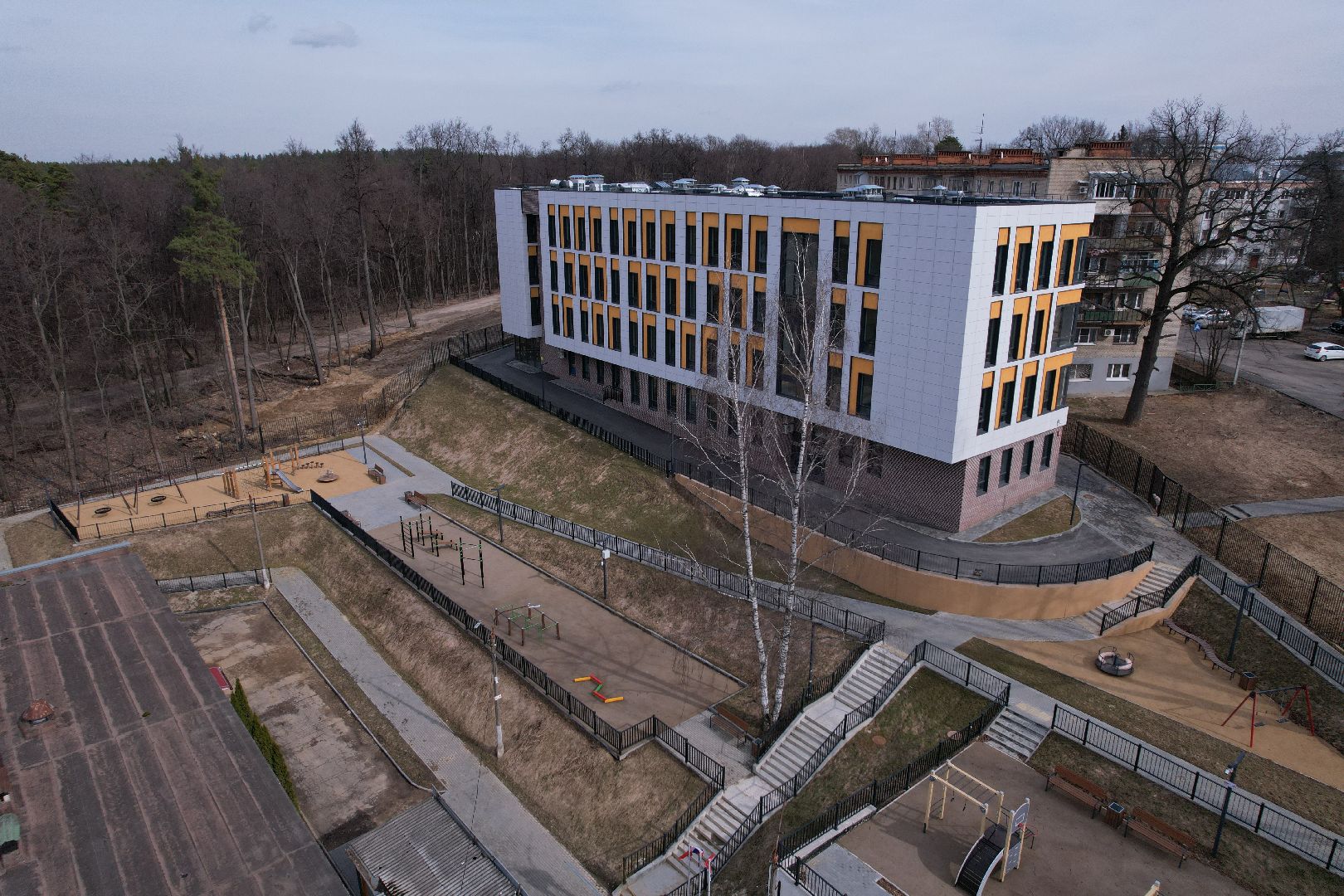 гимназия 4 в лыткарине,видео с коптера,