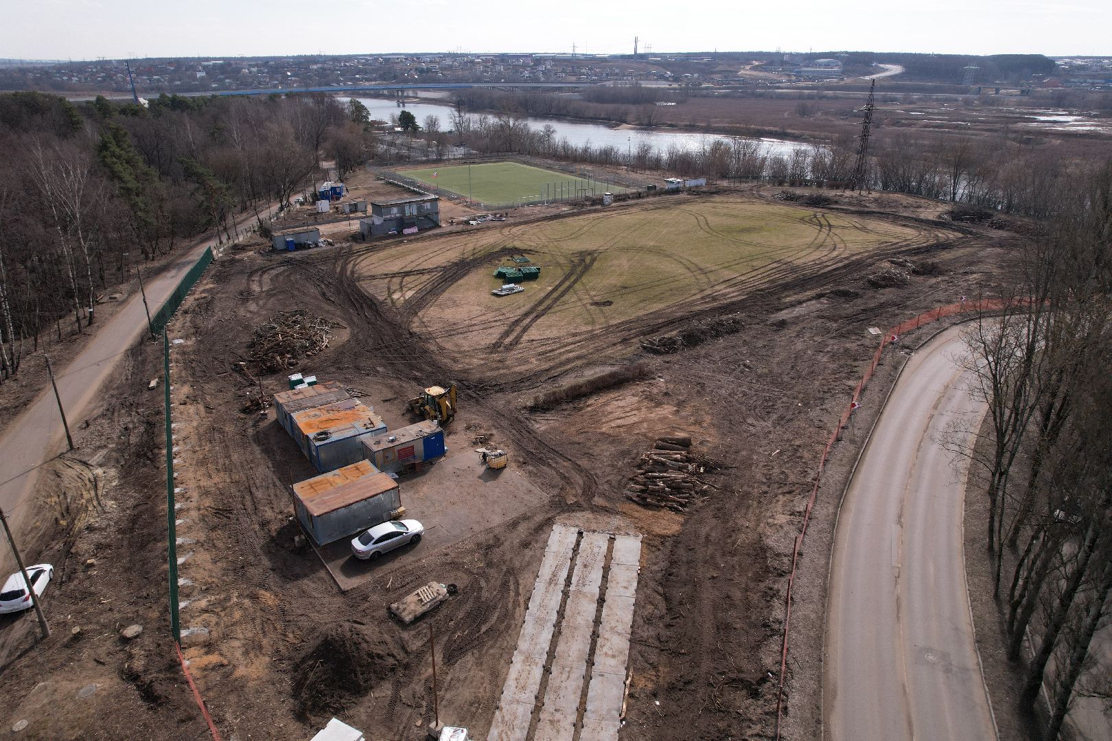 стадион полет, ремонт стадиона в лыткарине,видео с коптера,