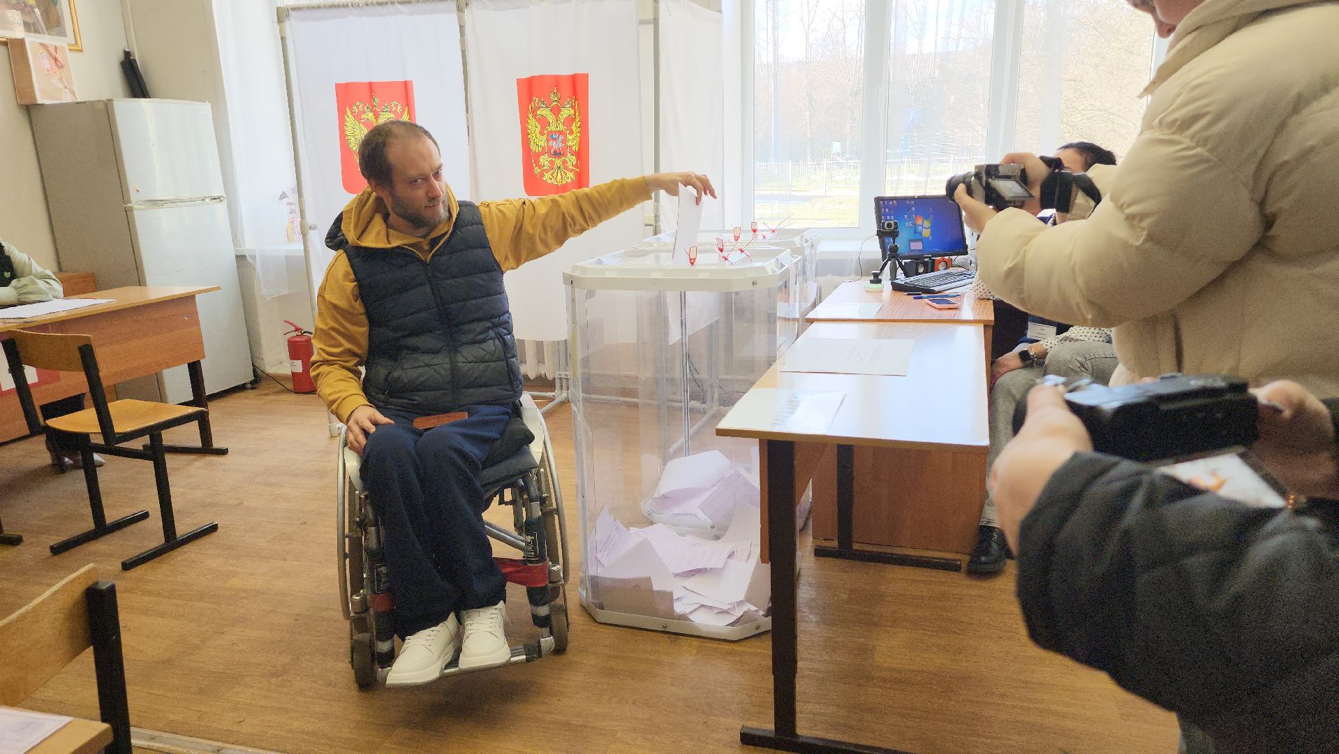 люберцы, выборы, спортсмен-колясочник,баскетбол, избирательный участок,