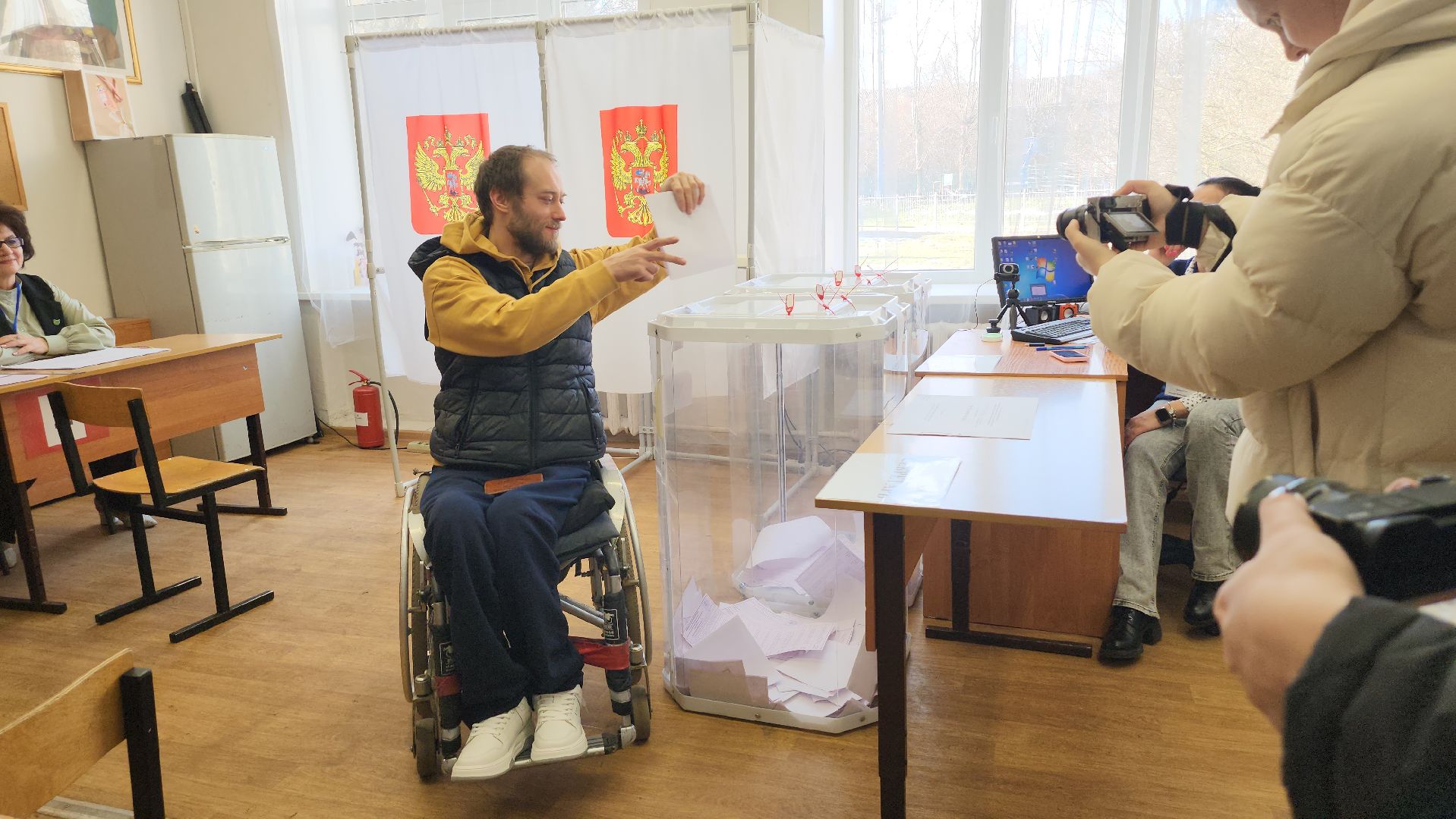 люберцы, выборы, спортсмен-колясочник,баскетбол, избирательный участок,