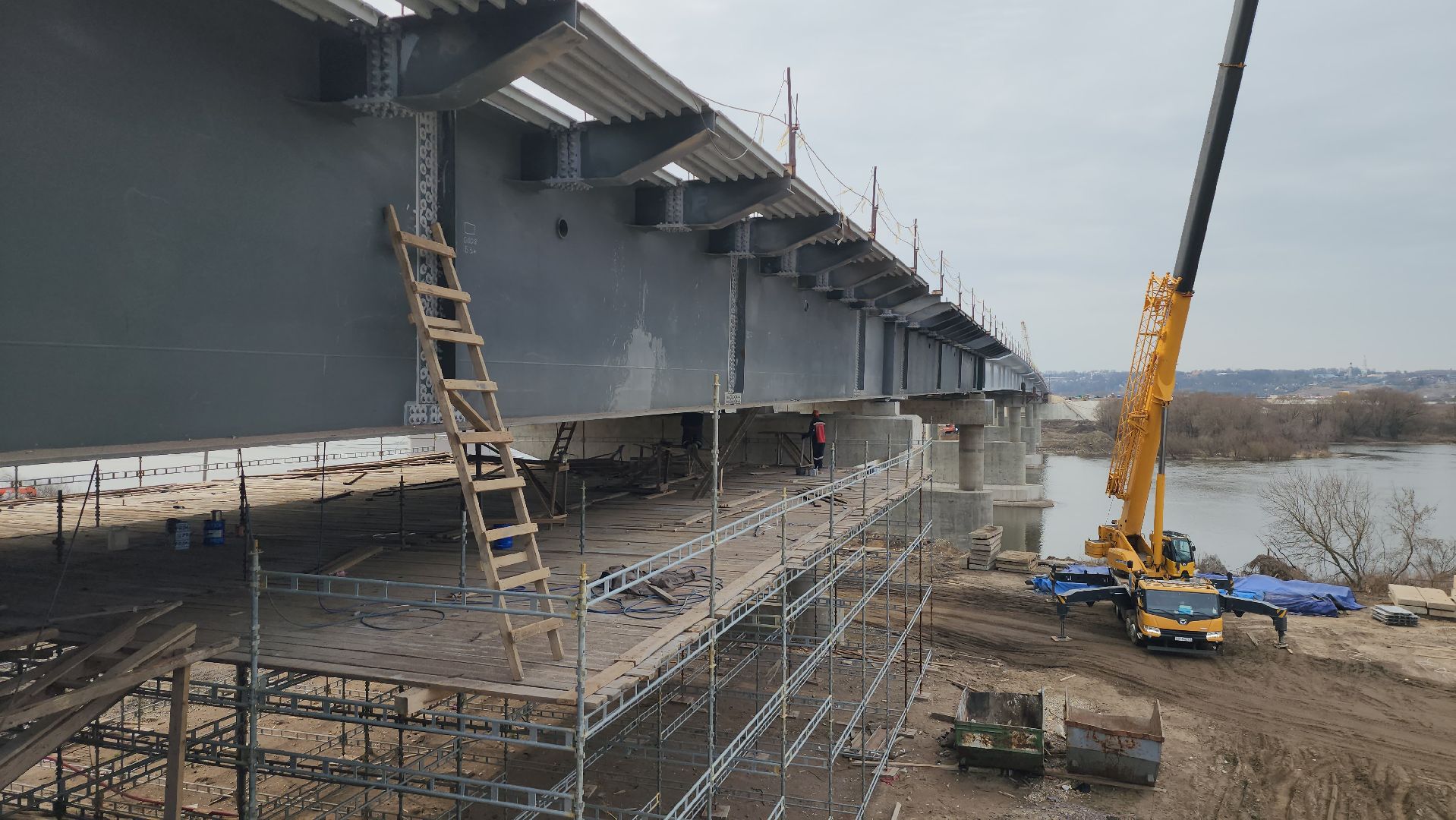 серпухов, строительство моста через оку, весенний паводок,