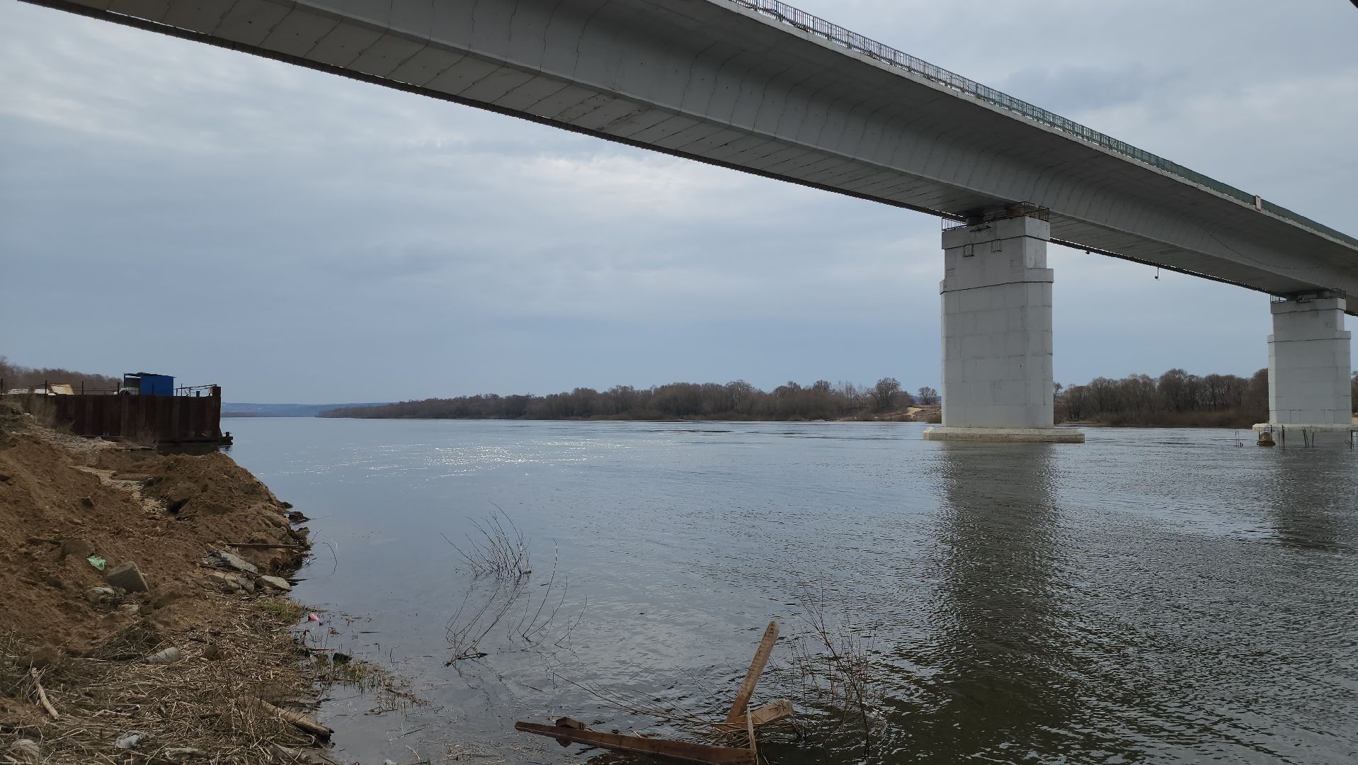 серпухов, строительство моста через оку, весенний паводок,