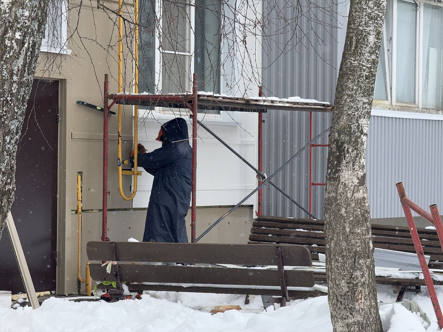 шаховская, облицовка дома, фасадные работы,