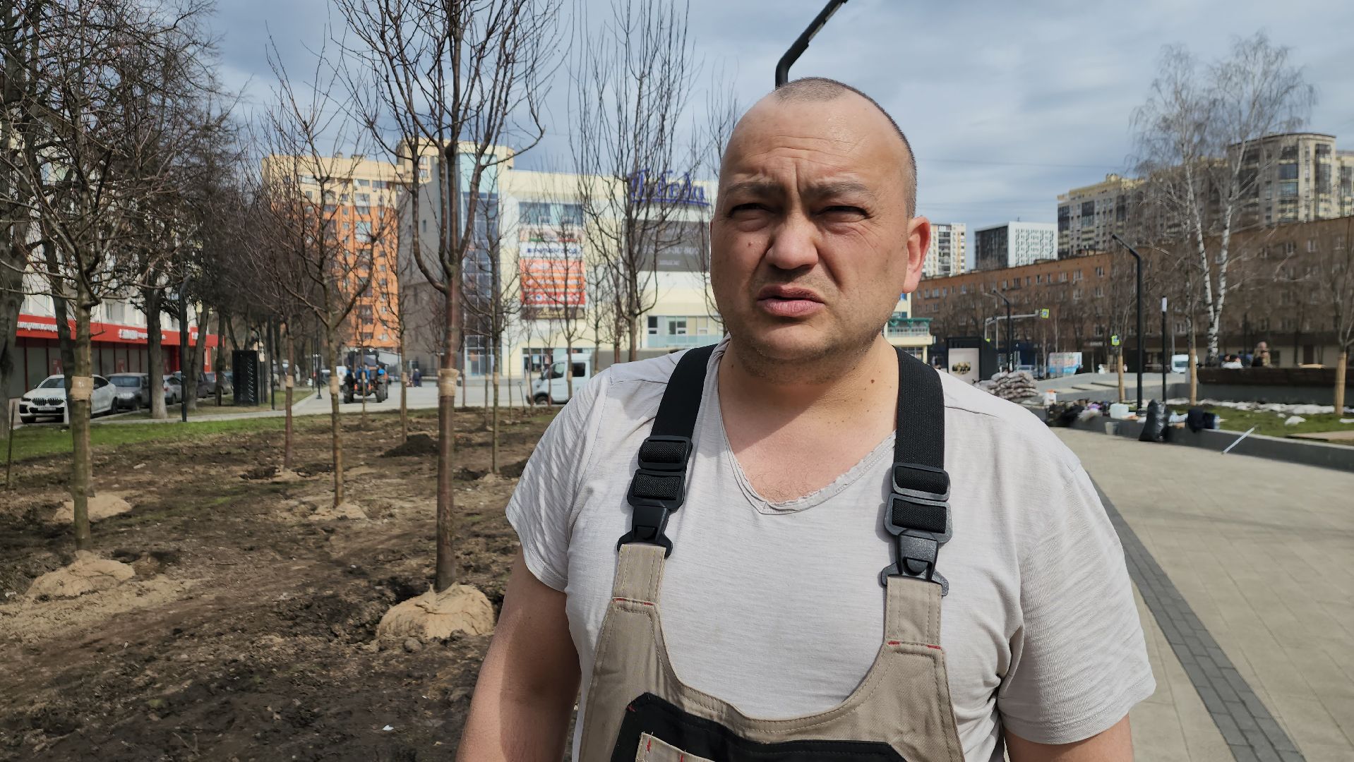 пушкино, высадка деревьев, 80 - летие победы,яблоневый сад, яблони, благоустройство, вертикалки, коммунальное предприятие,сад победы,