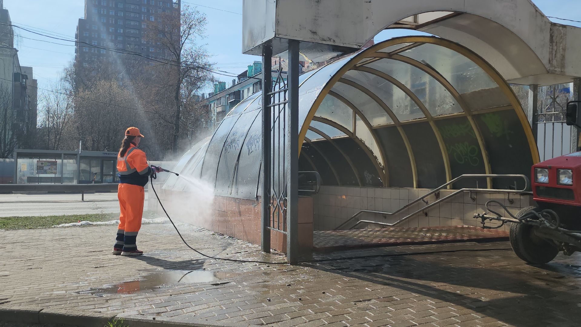 люберцы, комбинат благоустройства и ЖКХ, мойка пешеходных переходов,