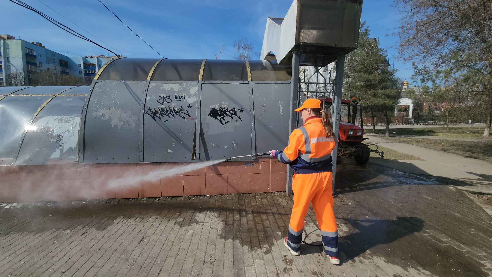 люберцы, комбинат благоустройства и ЖКХ, мойка пешеходных переходов,