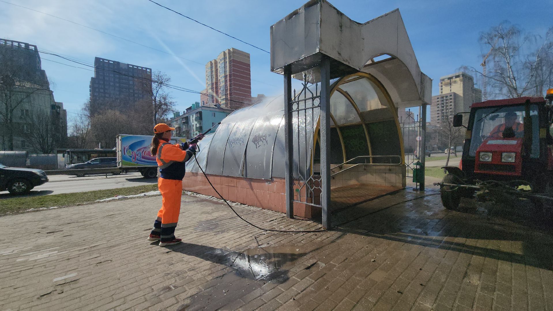 люберцы, комбинат благоустройства и ЖКХ, мойка пешеходных переходов,