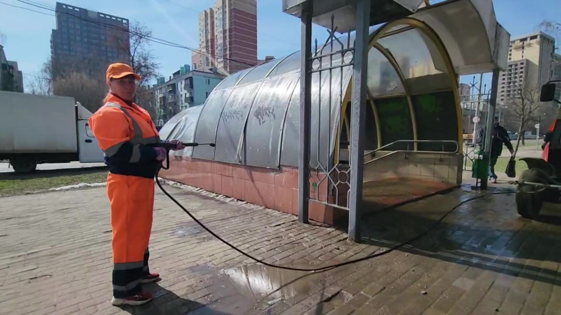 люберцы, комбинат благоустройства и ЖКХ, мойка пешеходных переходов,