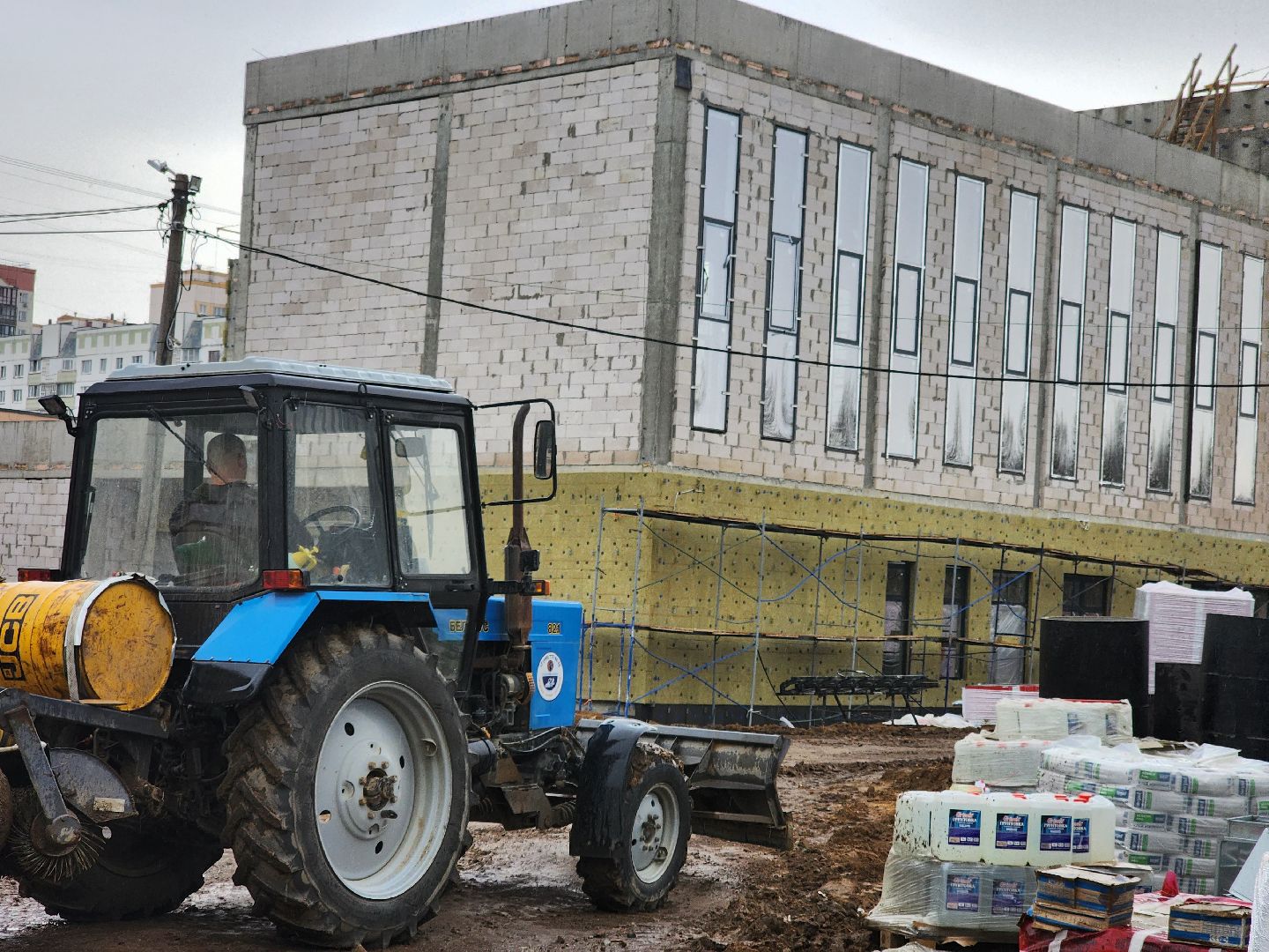 долгопрудный, строительство школ, гимназия 13, пристройка, внешние коммуникации,