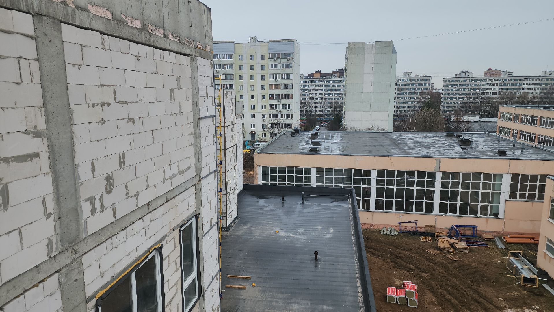 долгопрудный, строительство школ, гимназия 13, пристройка, внешние коммуникации,