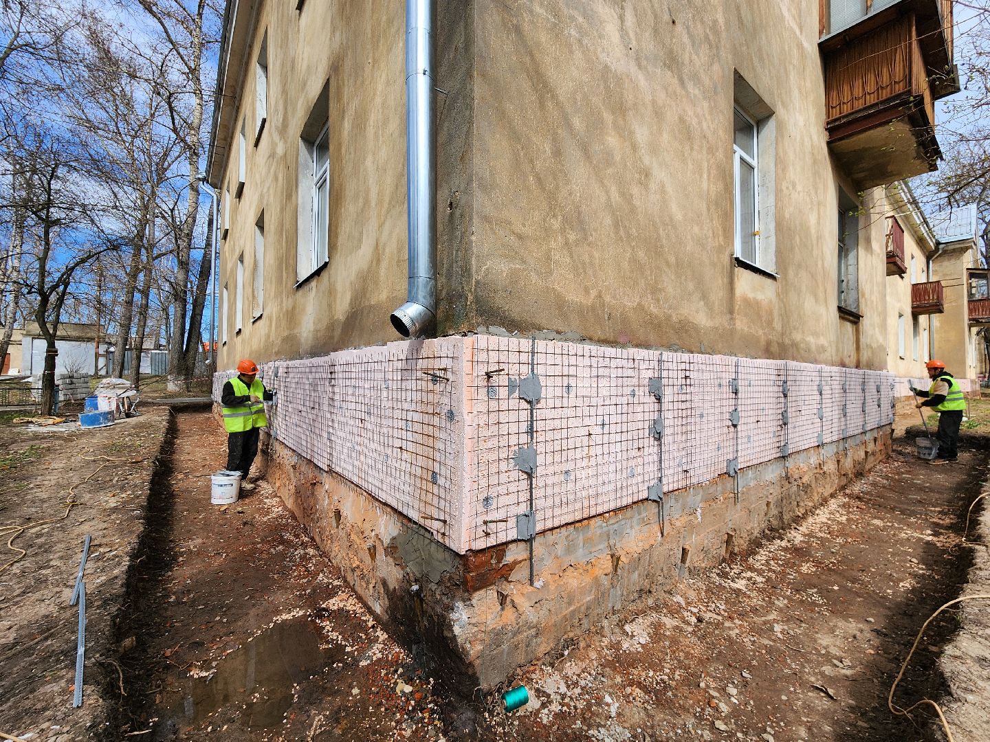 Чехов, улица Ильича 33, капремонт фундамента, капитальный ремонт цоколя, отмостка, реконструкция, укрепление и усиление фундамента, теплоизоляция, гидроизоляция, фонд капремонта московской области,