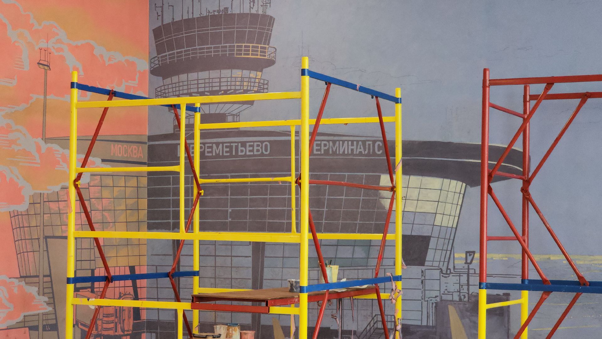 монументальная живопись, роспись стен, Лобня, Авиатика,