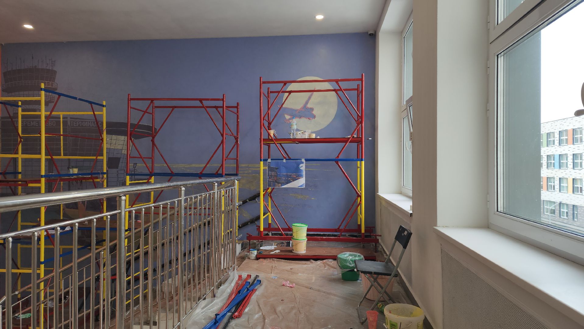 монументальная живопись, роспись стен, Лобня, Авиатика,