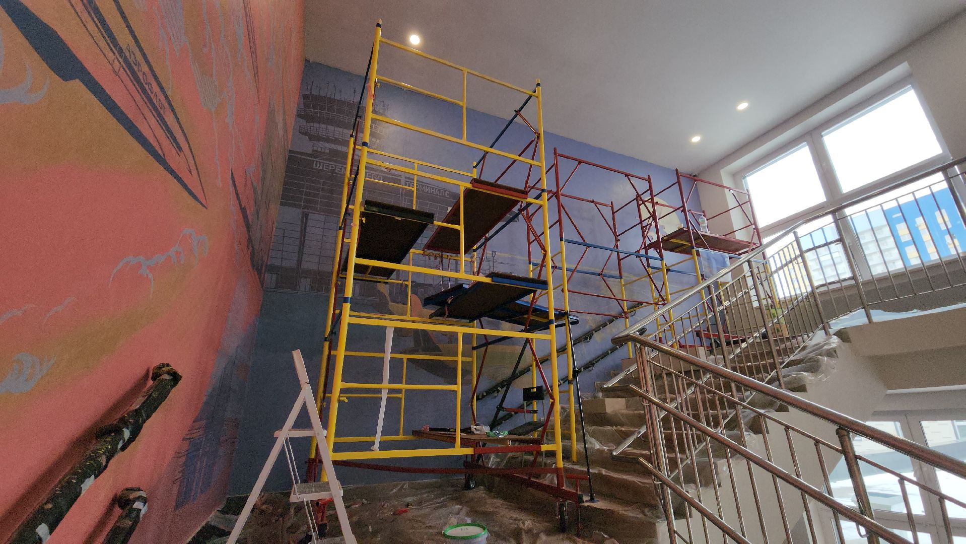 монументальная живопись, роспись стен, Лобня, Авиатика,