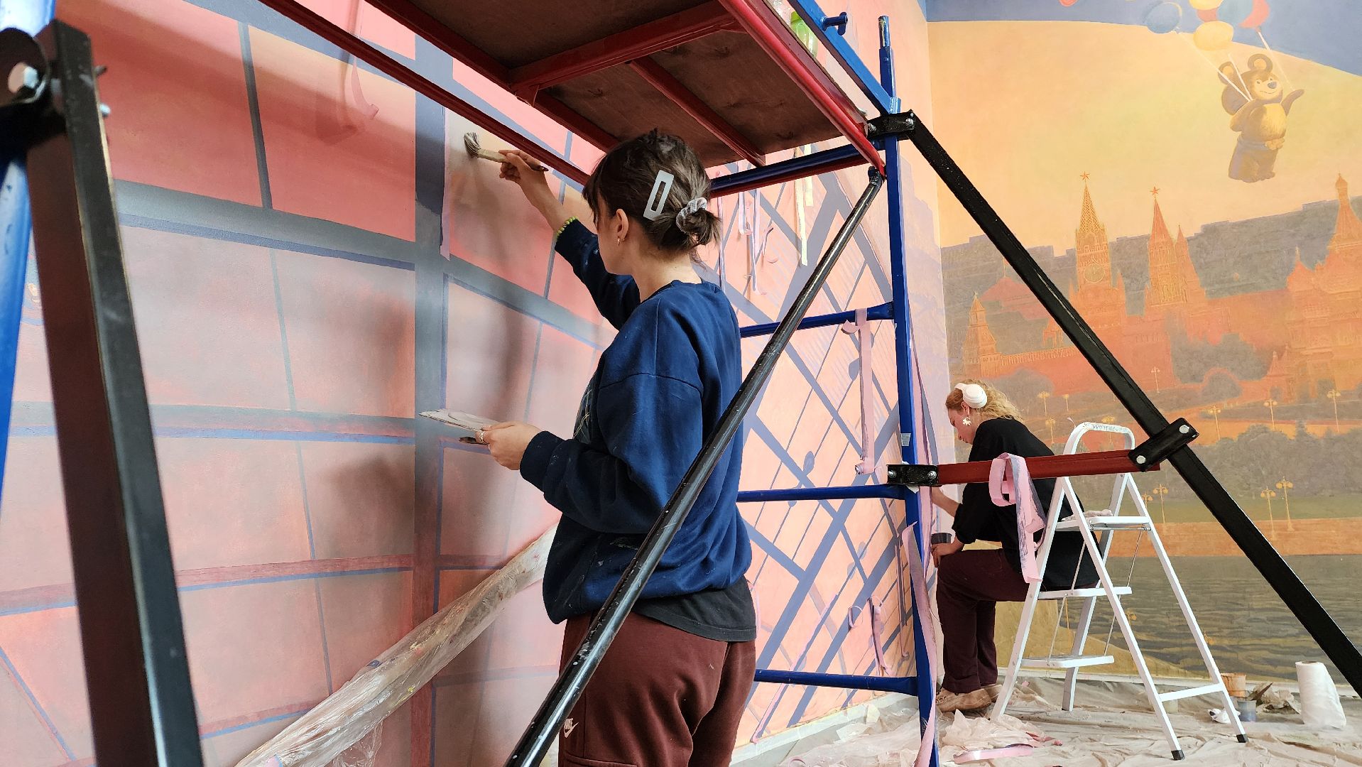 монументальная живопись, роспись стен, Лобня, Авиатика,