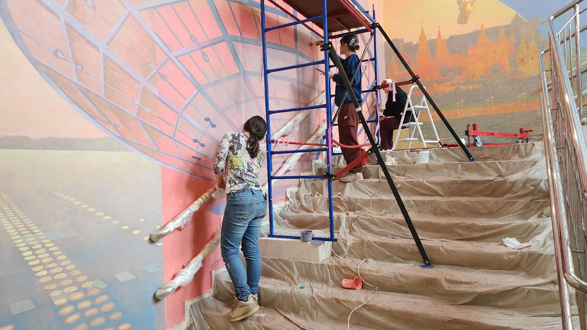 монументальная живопись, роспись стен, Лобня, Авиатика,