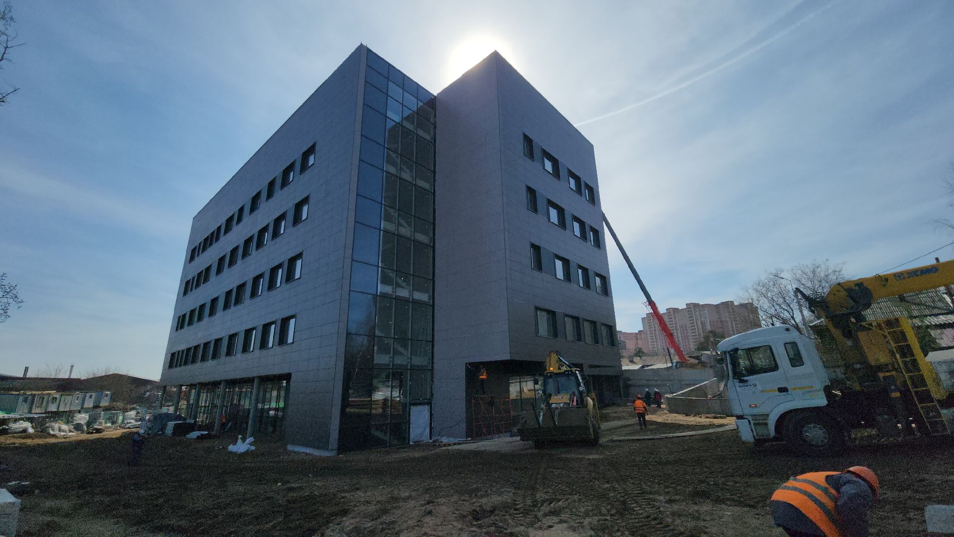 люберцы,  строительство поликлиники, строители,