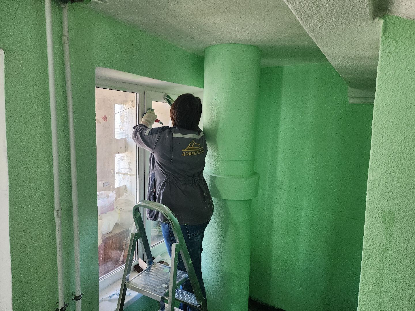 серпухов, поселок оболенск, осенний бульвар, ремонт подъезда, управляющая компания,