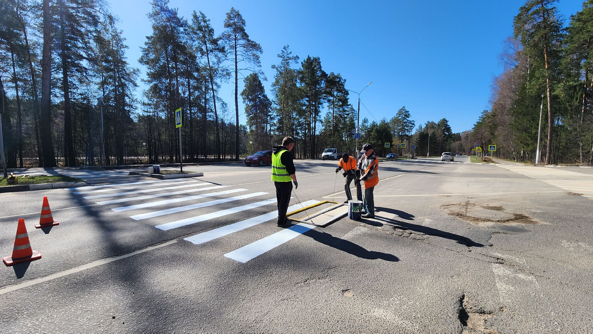 дорожная разметка, протвино, зебра,