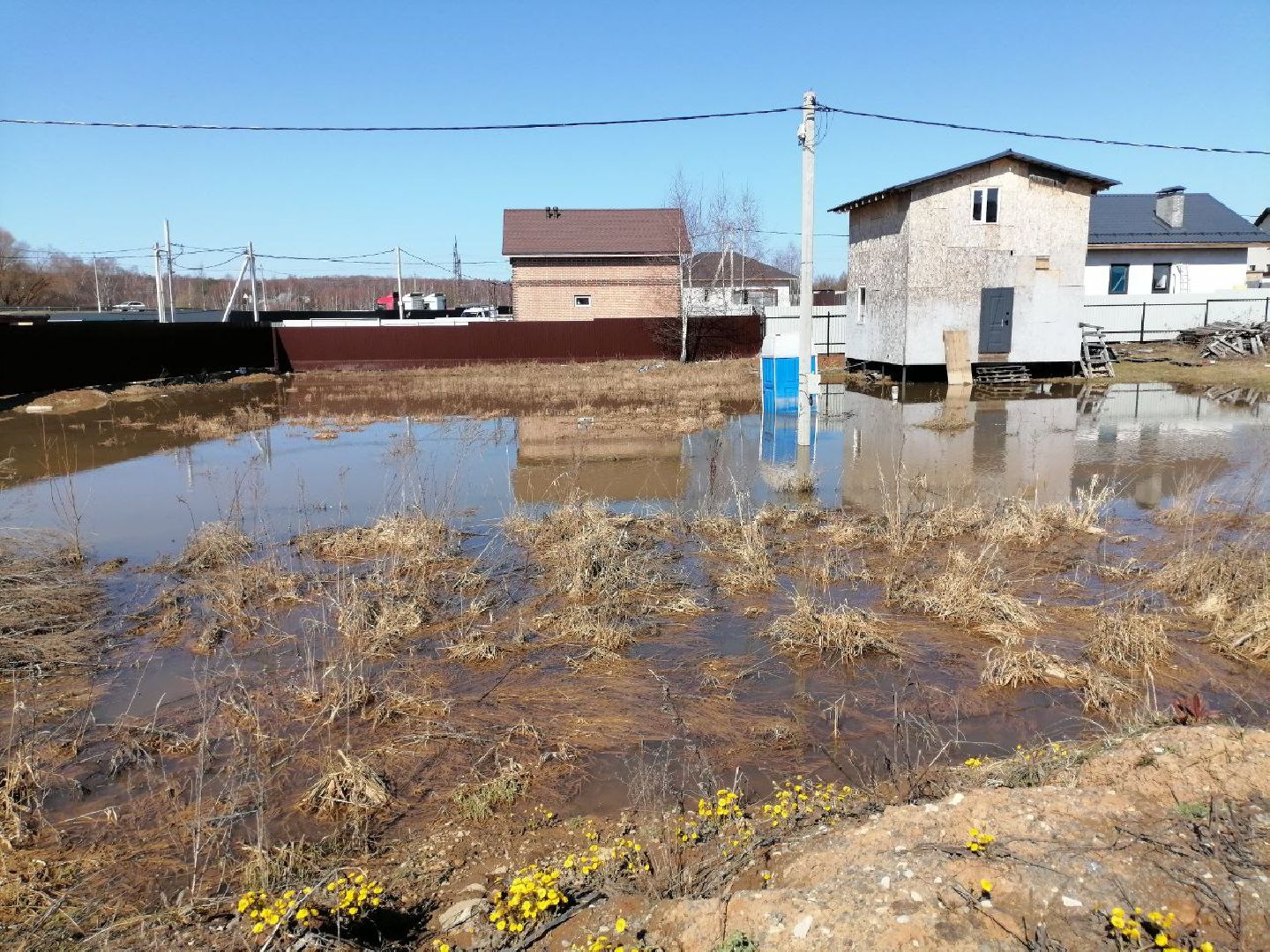Чехов, деревня Чепелево, улица Энтузиастов, наводнение, подтопление, разлив воды, пруды, дренажная система, МЧС, Мособлпожспас,
