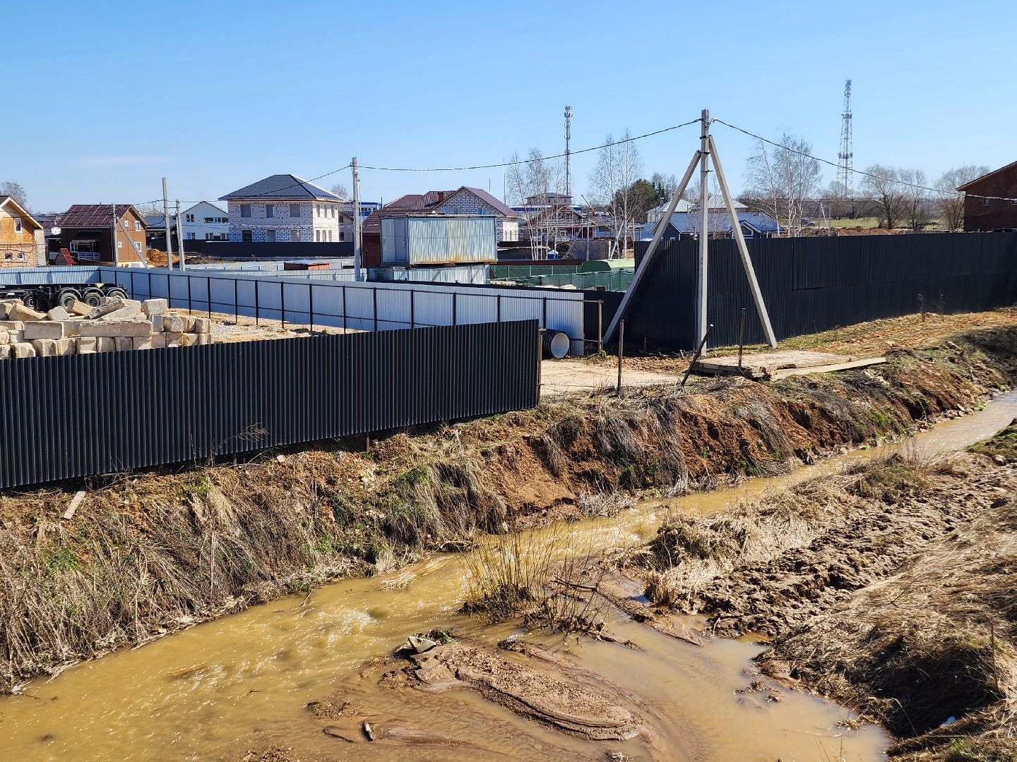 Чехов, деревня Чепелево, улица Энтузиастов, наводнение, подтопление, разлив воды, пруды, дренажная система, МЧС, Мособлпожспас,