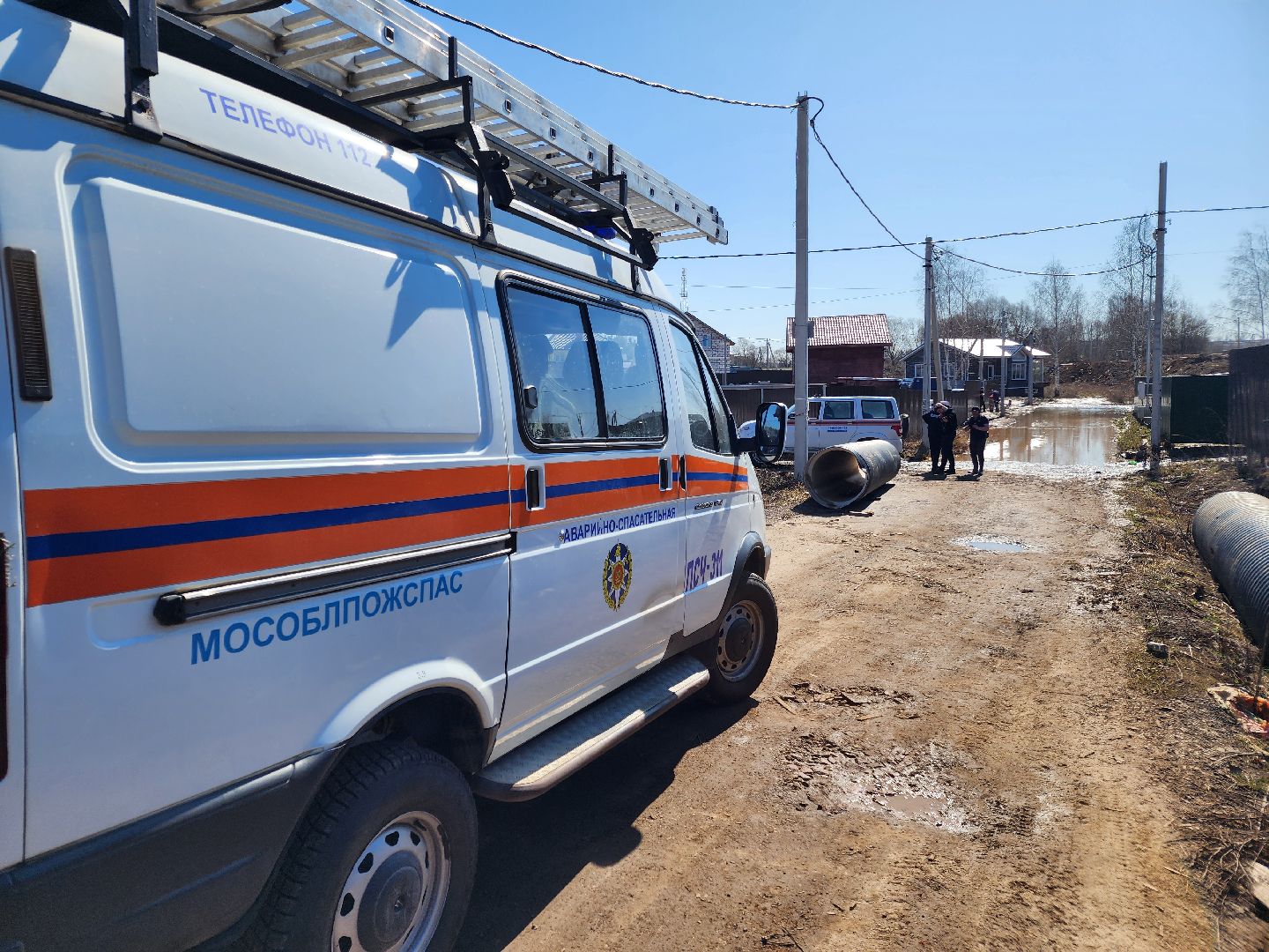 Чехов, деревня Чепелево, улица Энтузиастов, наводнение, подтопление, разлив воды, пруды, дренажная система, МЧС, Мособлпожспас,
