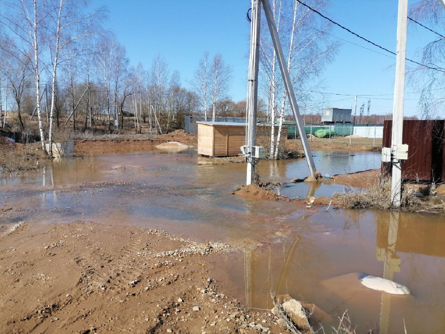 Чехов, деревня Чепелево, улица Энтузиастов, наводнение, подтопление, разлив воды, пруды, дренажная система, МЧС, Мособлпожспас,