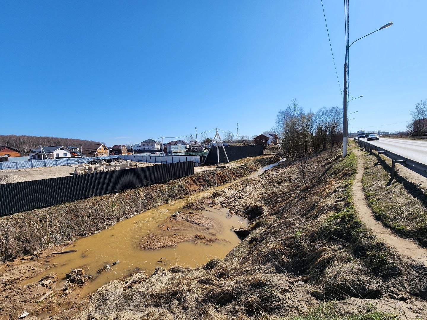 Чехов, деревня Чепелево, улица Энтузиастов, наводнение, подтопление, разлив воды, пруды, дренажная система, МЧС, Мособлпожспас,