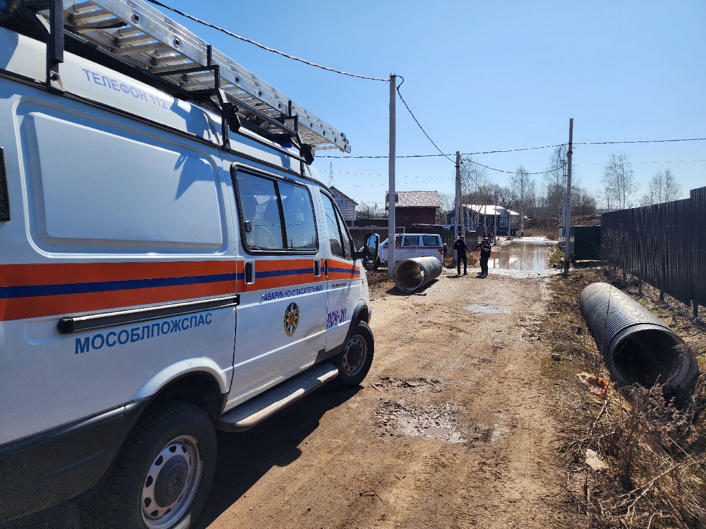 Чехов, деревня Чепелево, улица Энтузиастов, наводнение, подтопление, разлив воды, пруды, дренажная система, МЧС, Мособлпожспас,